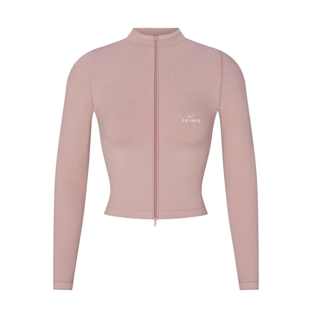 SKIMS Blush Long Sleeve Zip-Up Top